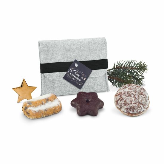 Geschenkset / Präsenteset: Filztasche mit Gebäck 2K2163