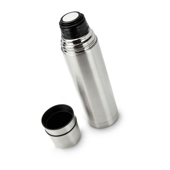 Ein leckerer Glühpunsch (1 l, alkoholfrei) und eine praktische ROMINOX® Isolierkanne verpackt in einer ROMINOX® Filztasche mit Henkeln.