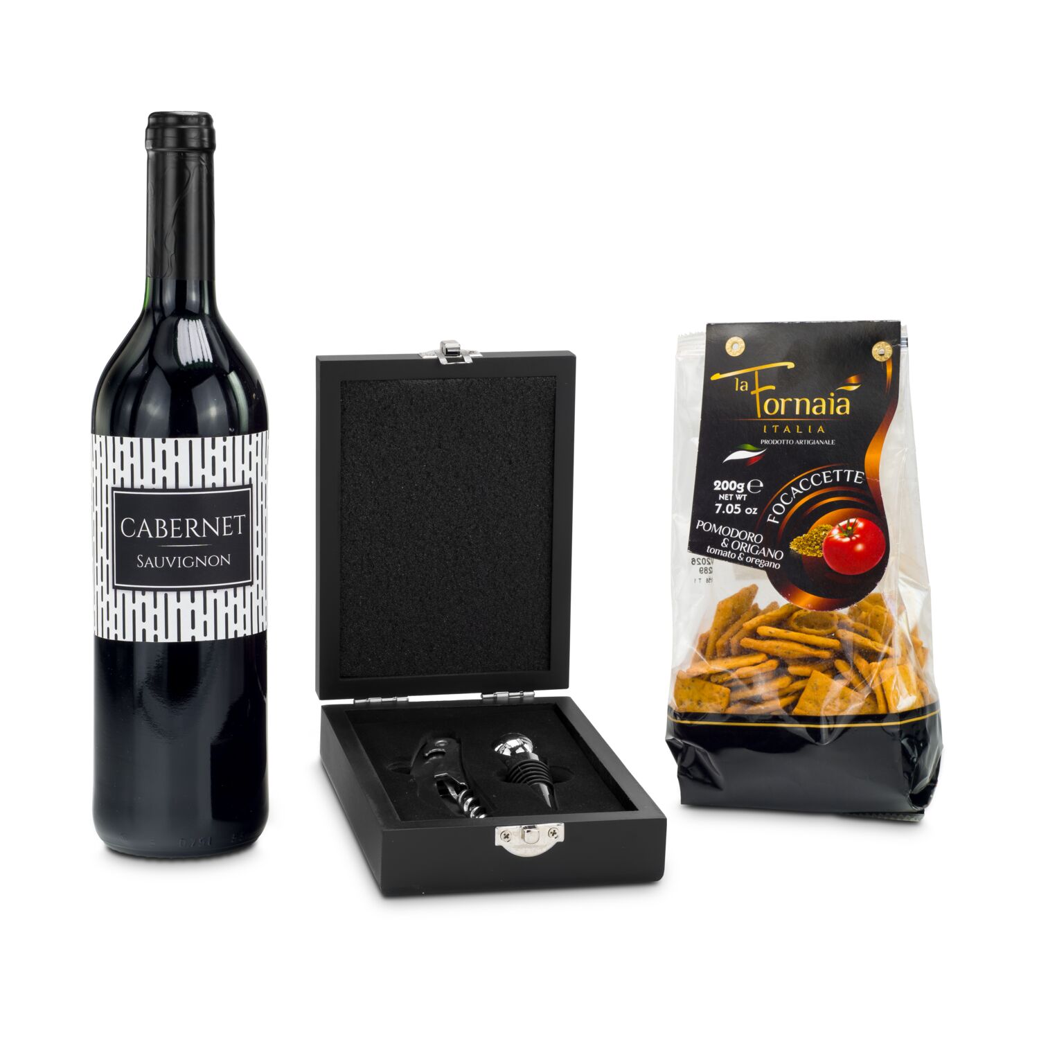 Geschenkset / Präsenteset: Wein & Snack 2K2185
