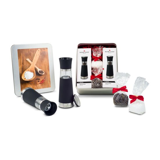 Geschenkset / Präsenteset: Salz- & Pfeffermühlen Set - in Silberdose 2K2191