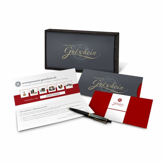 Geschenkgutschein Rot in Holzkiste, 10 € für Präsent-, Lifestyle- und Wellnessartikel 2K9110