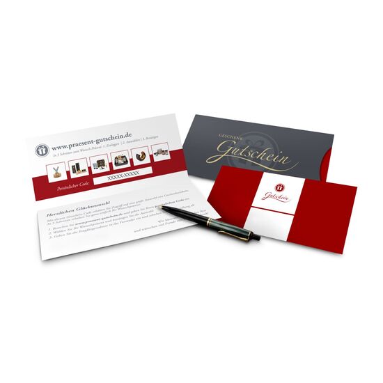 Treffen Sie garantiert den richtigen Geschmack des Beschenkten! Geschenkgutschein im Holzkästchen zur einfachen Online Einlösung.