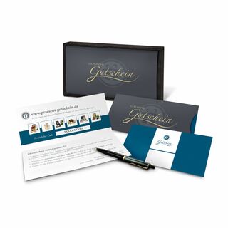 Geschenkgutschein Blau in Holzkiste, 20 € für Präsent-, Lifestyle- und Wellnessartikel 2K9120