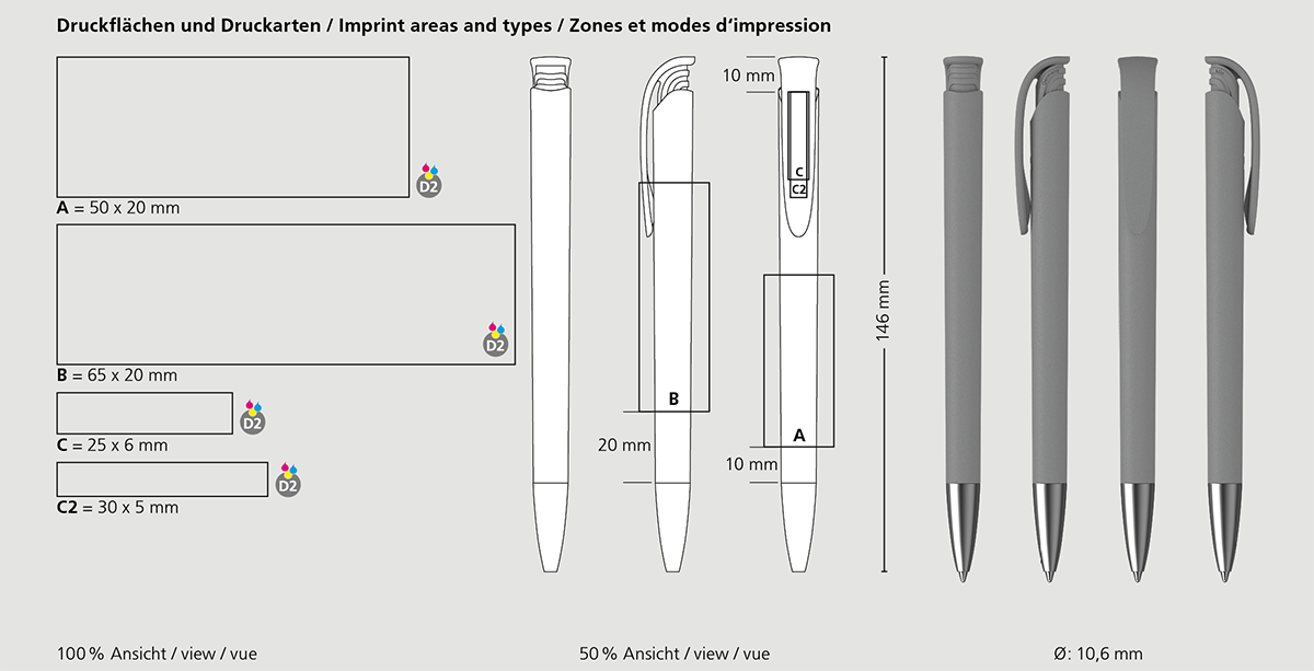 Klio-Eterna - Jona softgrip Ms - Druckkugelschreiber