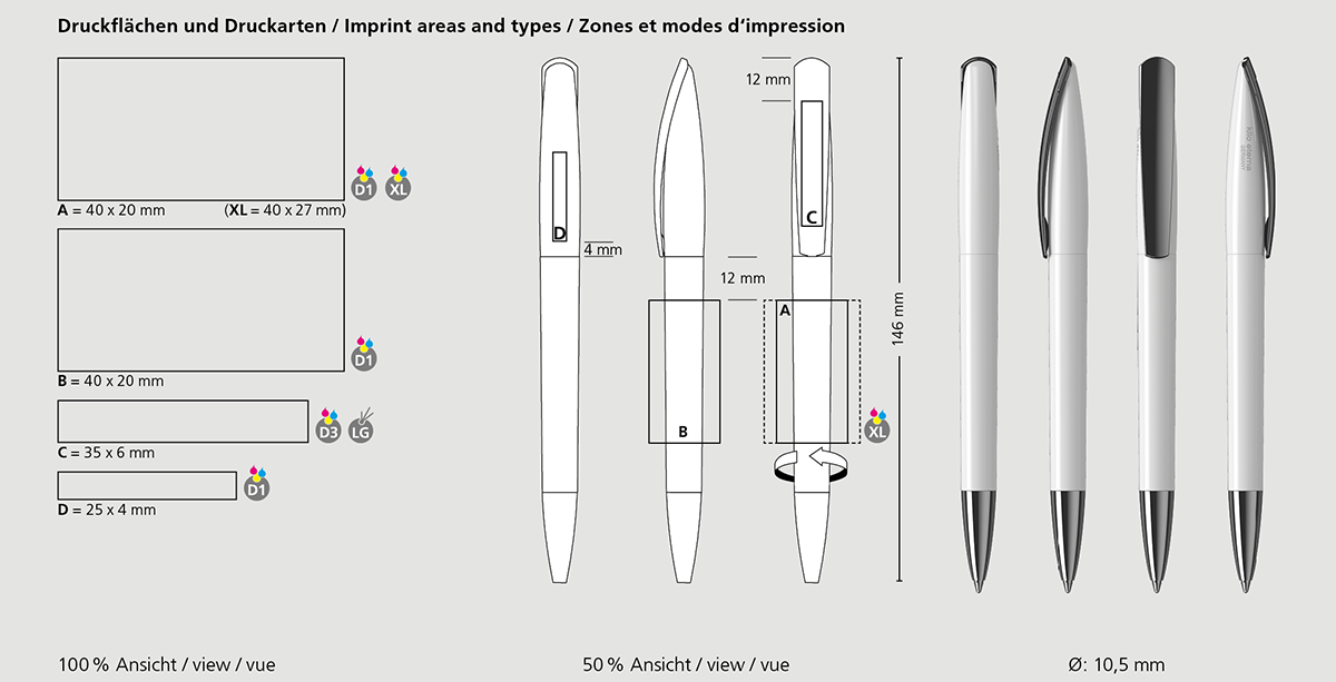 Klio-Eterna - Arca high gloss MMn - Drehkugelschreiber