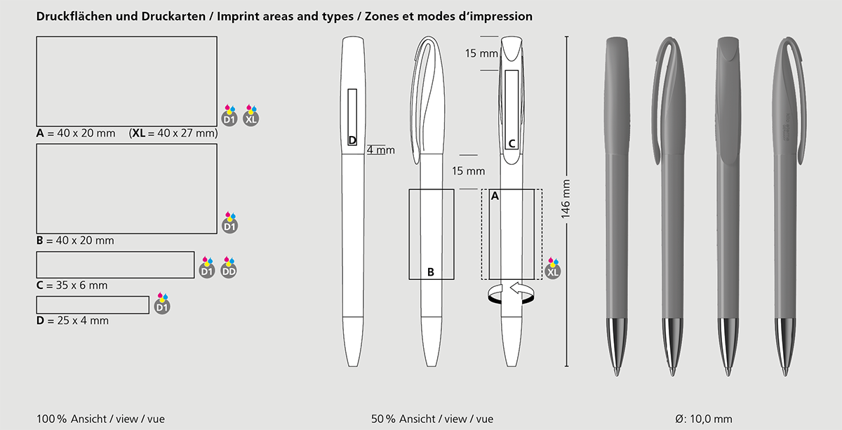 Klio-Eterna - Boa high gloss Mn - Drehkugelschreiber