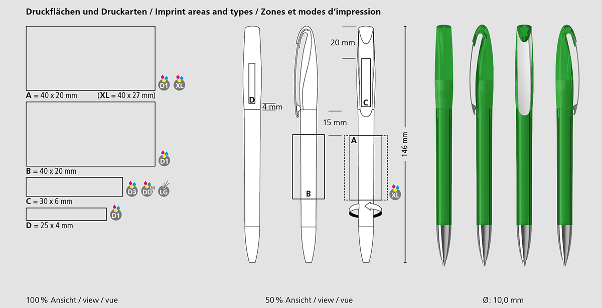 Klio-Eterna - Boa transparent MMn - Drehkugelschreiber