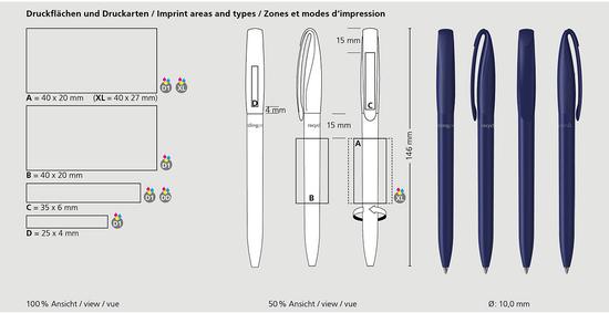 Klio-Eterna - Boa matt recycling - Drehkugelschreiber