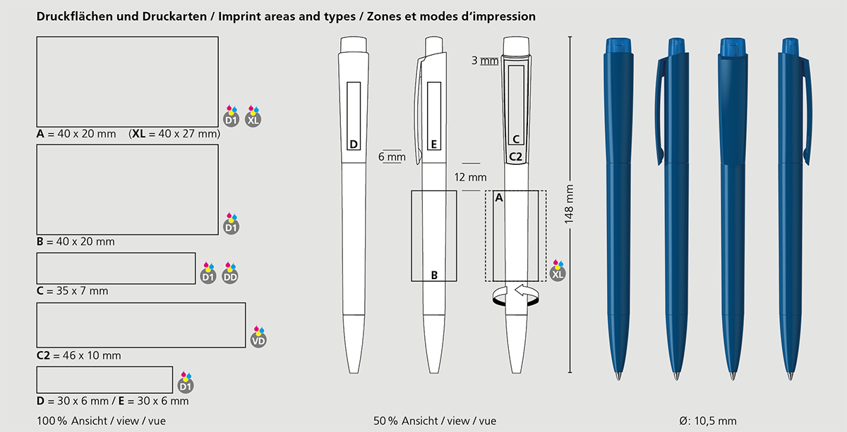 Klio-Eterna - Zeno high gloss/transparent - Druckkugelschreiber