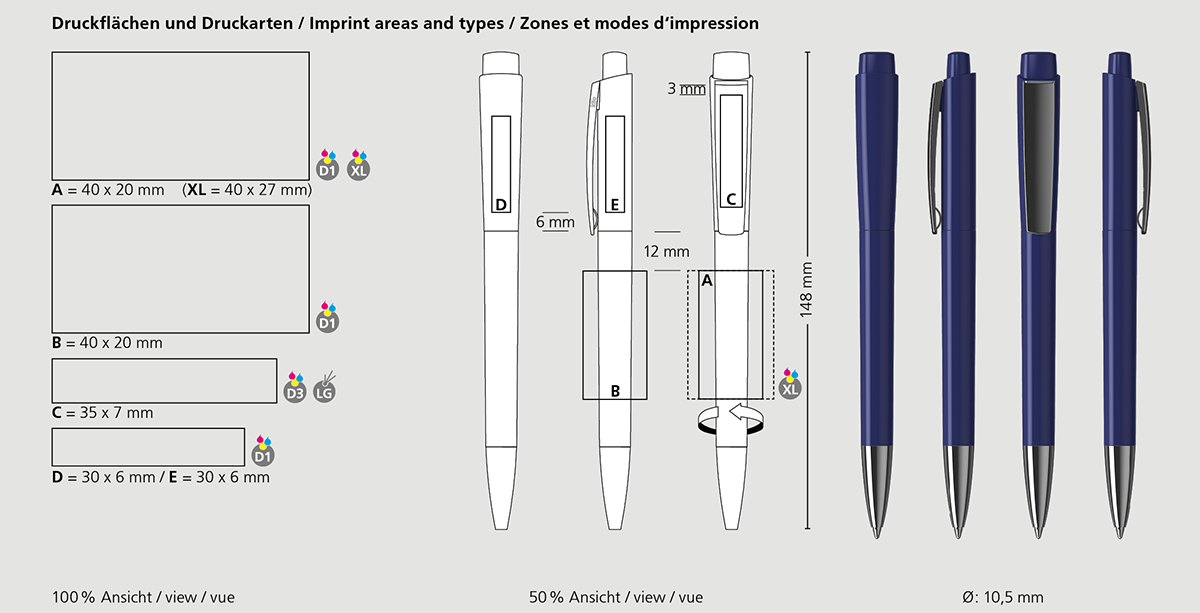 Klio-Eterna - Zeno high gloss MMn - Druckkugelschreiber