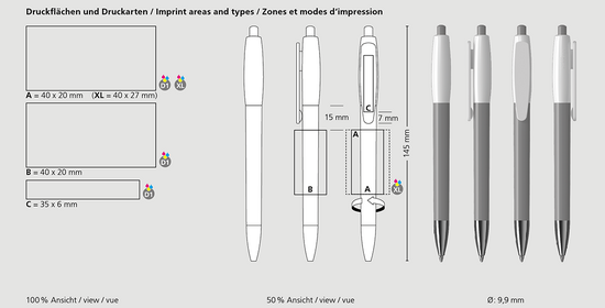 Klio-Eterna - Klix high gloss Mn - Druckkugelschreiber