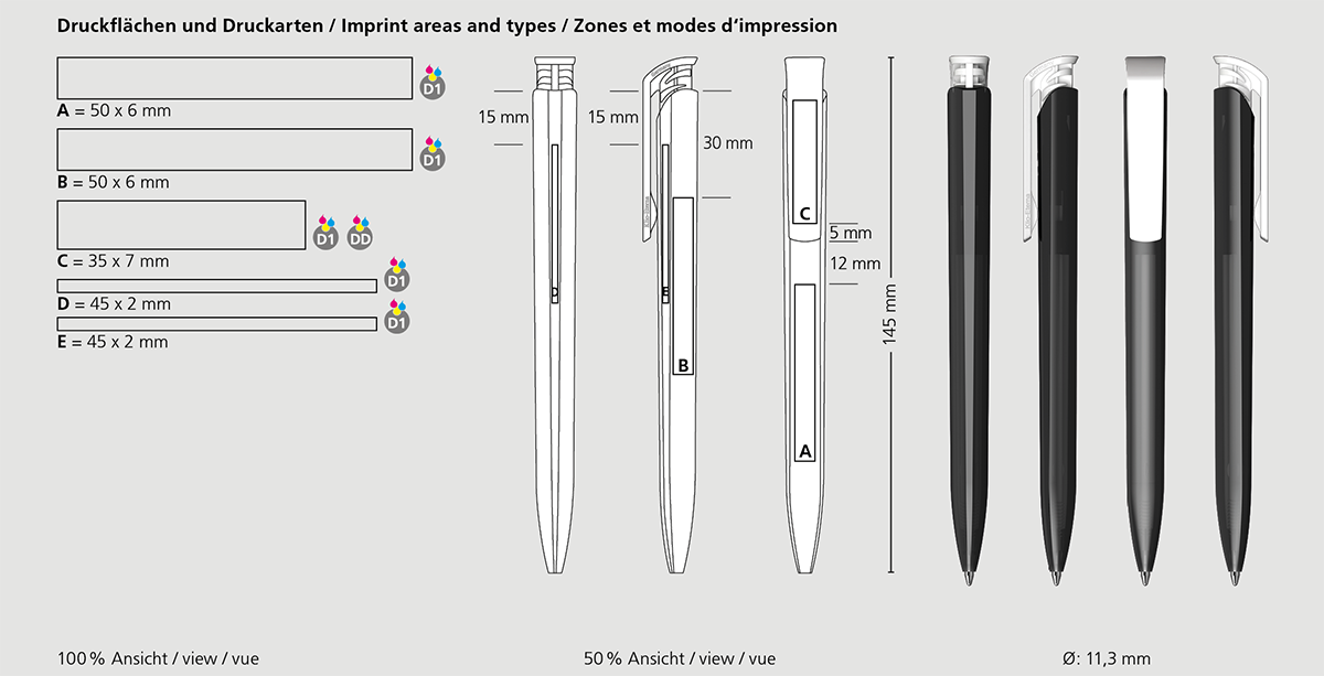 Klio-Eterna - Trias transparent/high gloss - Druckkugelschreiber