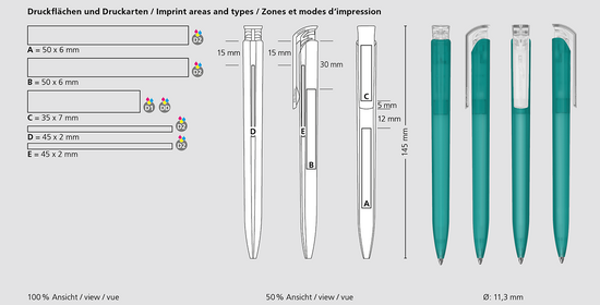 Klio-Eterna - Trias softfrost/transparent - Druckkugelschreiber