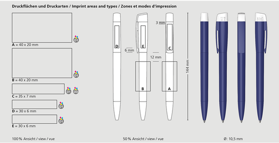 Klio-Eterna - Turnus high gloss USB 2.0 - Drehkugelschreiber mit integriertem USB-Stick