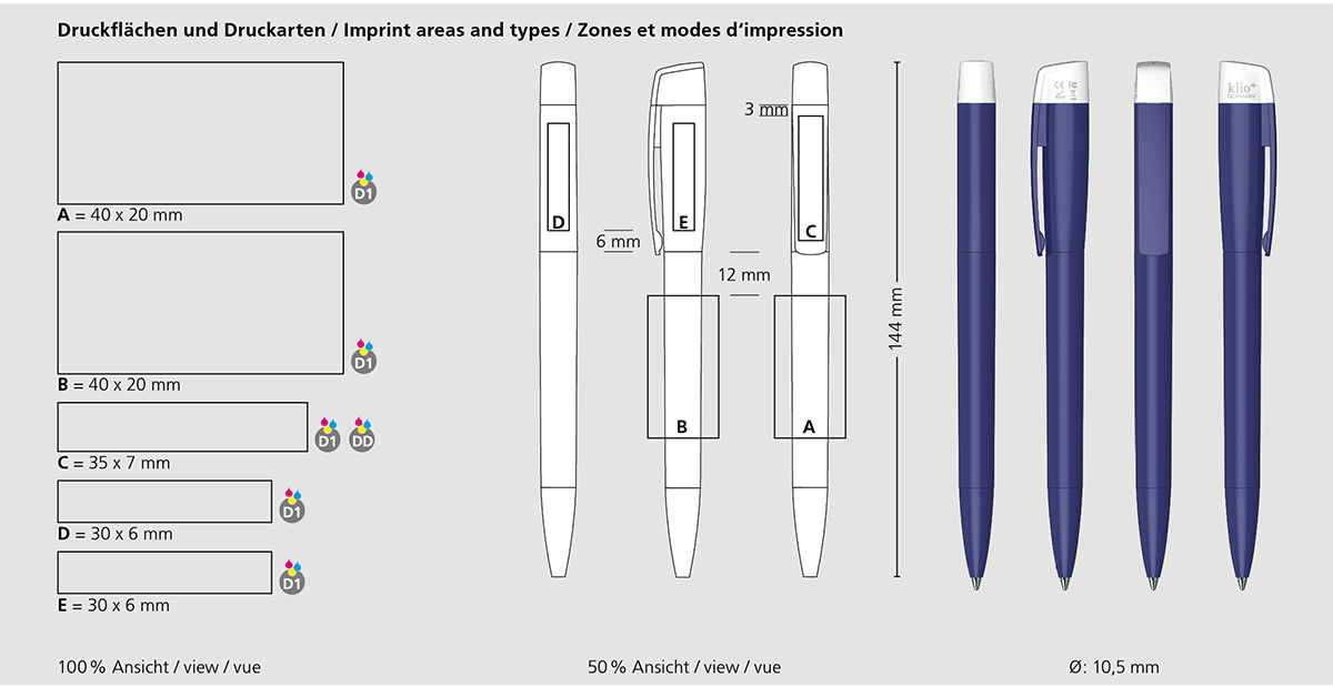 Klio-Eterna - Turnus high gloss USB 2.0 - Drehkugelschreiber mit integriertem USB-Stick
