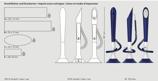 Klio-Eterna - Deskpen matt Cord - Stehkugelschreiber mit Kordel