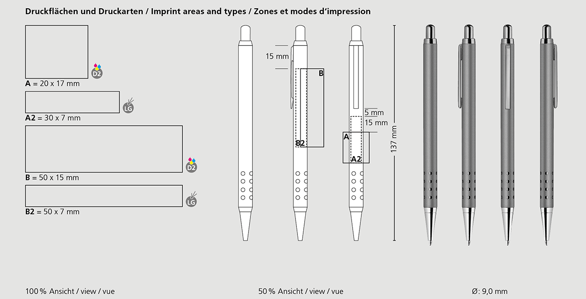 Klio-Eterna - Aura metal MMc - Druckkugelschreiber