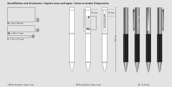 Klio-Eterna - Unique carbon MMc - Drehkugelschreiber