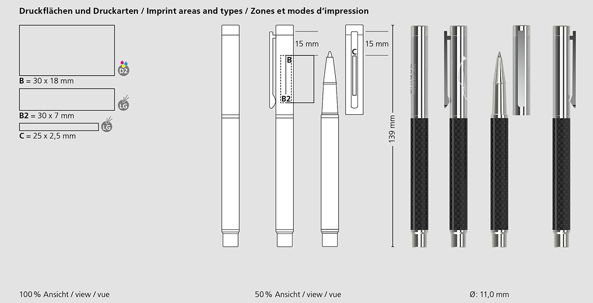 Klio-Eterna - Unique rollerball carbon MMc - Tintenroller