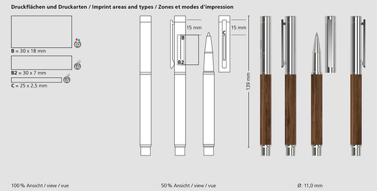 Klio-Eterna - Unique rollerball wood MMc - Tintenroller