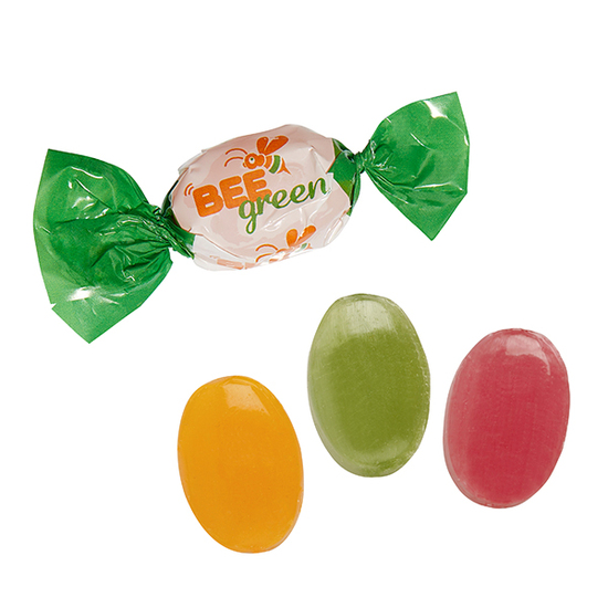 Bonbons im kompostierbaren Werbewickel