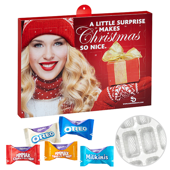 Premium Marken-Adventskalender mit Milka Favourites Mix