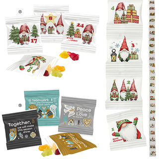 Fruchtgummi-Ketten-Adventskalender mit Standardmotiv