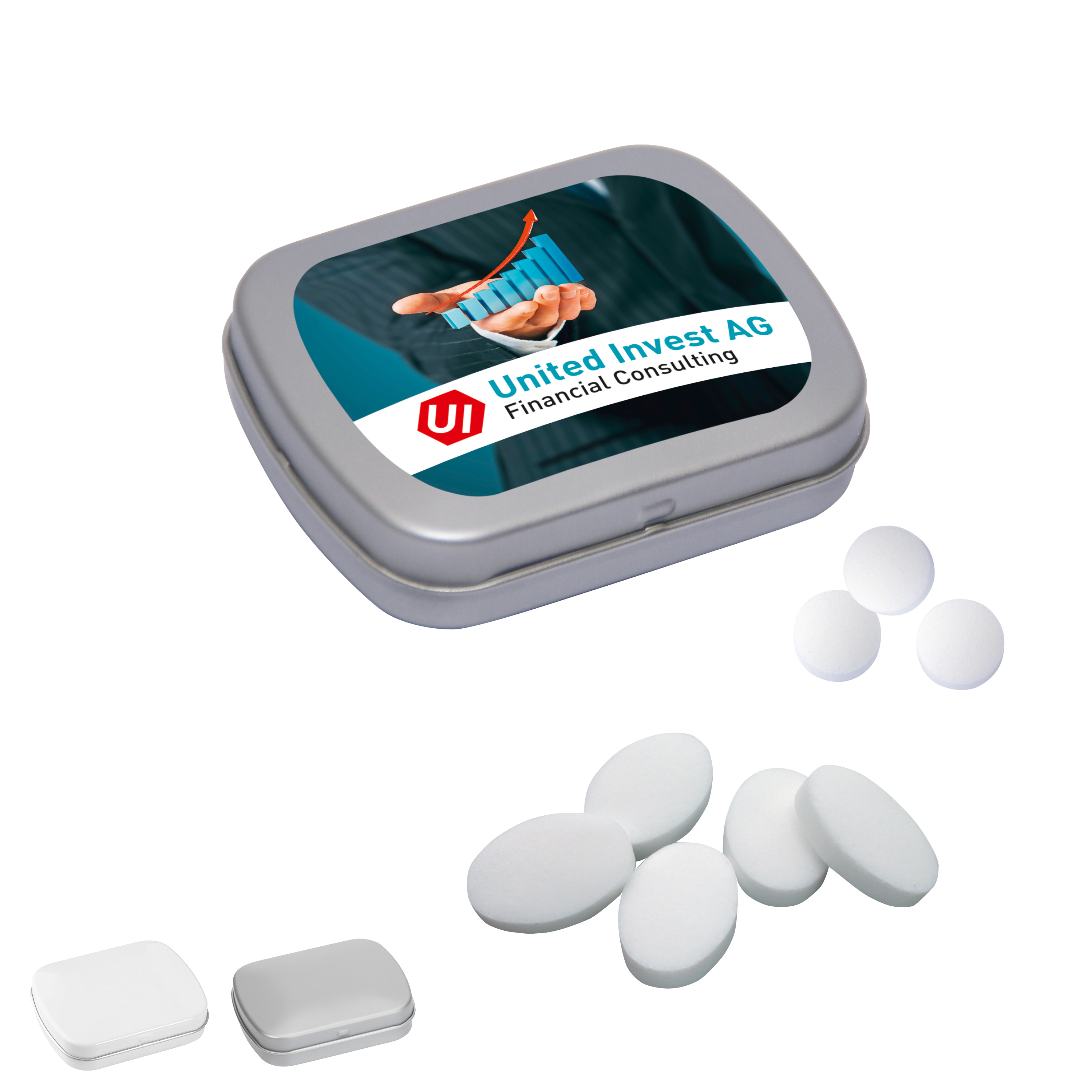 MINI-Klappdose mit Pfefferminzpastillen, 20g
