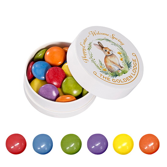 Papier XS-Taschendose mit bunten Schokolinsen, 16g