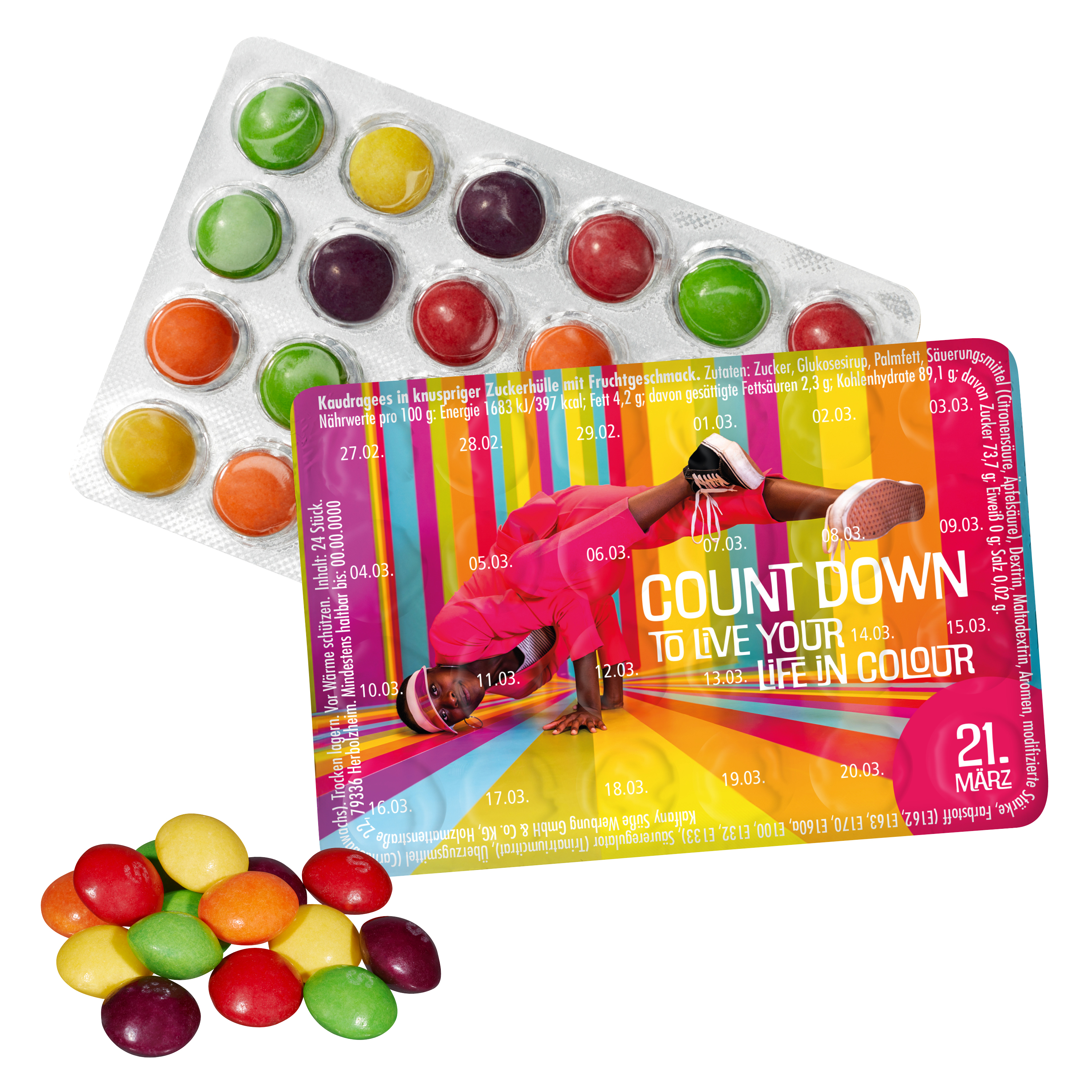 Kleinster Event-Kalender der Welt mit SKITTLES® Original Fruity Candy