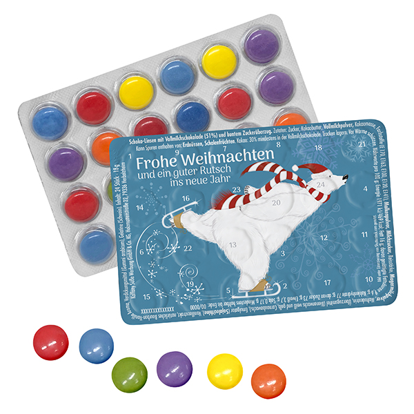 Kleinster (Advents-)Kalender der Welt "Standard" mit Schokolinsen