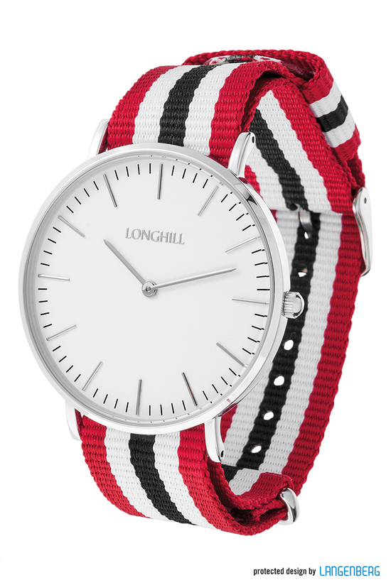 Metalluhr TEXSTYLE FLAT silver big