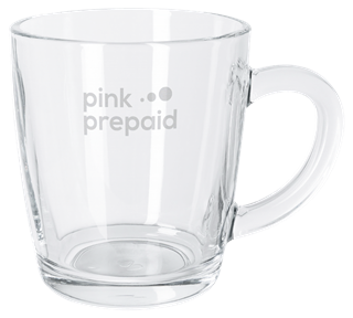 SND Glasbecher mit Ätzweißdruck