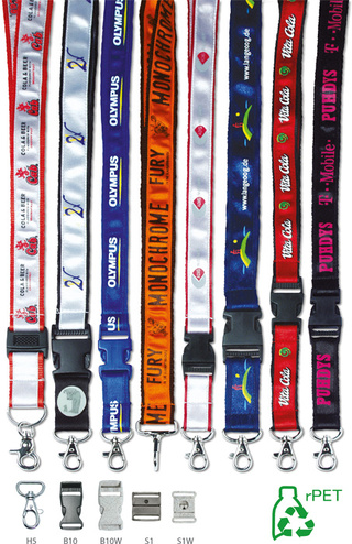 Lanyard mit Satinbandbesatz rPET