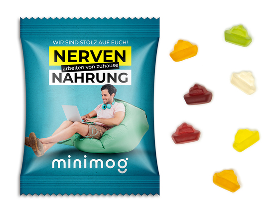 Fruchtgummi Standardformen, ca. 70 x 90 mm, 15 g, Standard-Folie transparent - Schiffchen