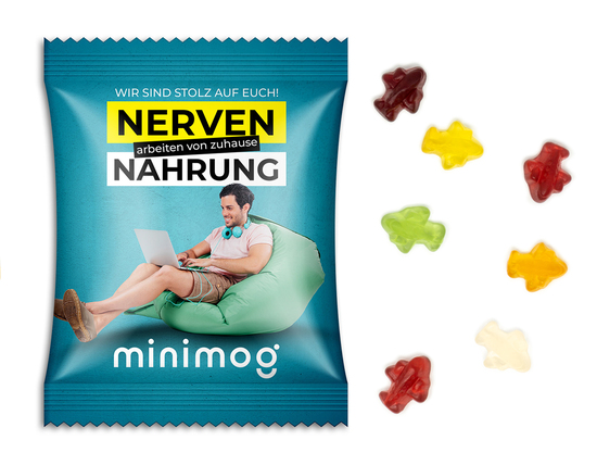 Fruchtgummi Standardformen, ca. 60 x 90 mm, 10 g, transparente kompostierbare Folie - Flugzeug