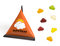 Mini Tetraeder Fruchtgummi, ca. 75 x 60 mm, 10 g, Standard-Folie transparent - Schiffchen