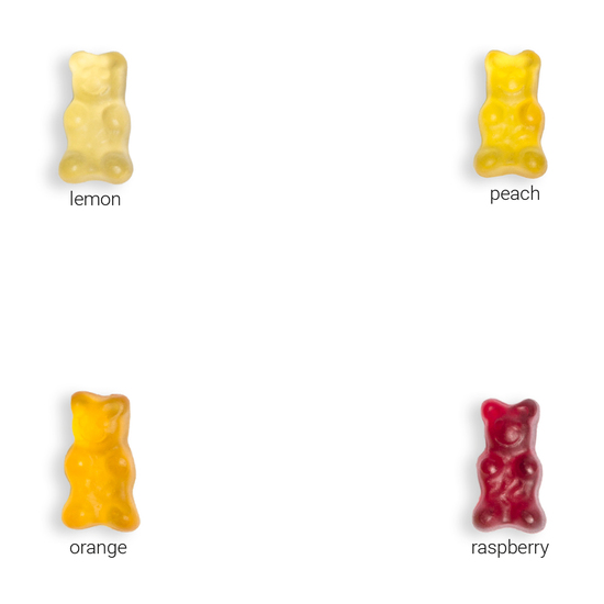 Gummibärchen vegan, ca. 110 x 90 mm, 20 g, transparente kompostierbare Folie - Gummibärchen vegan