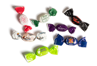 5 g Bonbons im Werbewickler, , 5 g, Standard-Folie transparent - Eiskristall