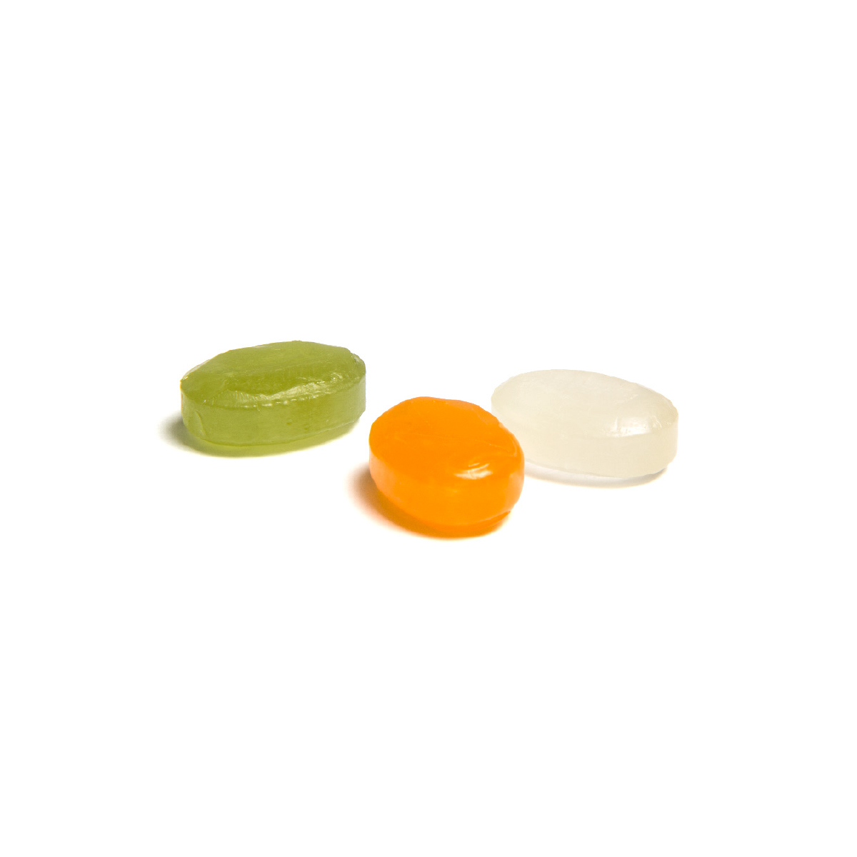 Bonbons im Flowpack, ca. 54 x 24 mm, 3 g, Standard-Folie transparent - Pfefferminz