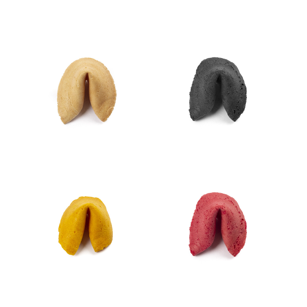 Glückskekse mit Werbekärtchen, ca. 69 x 110 mm, 6 g, Standard-Folie weiß - Gelb