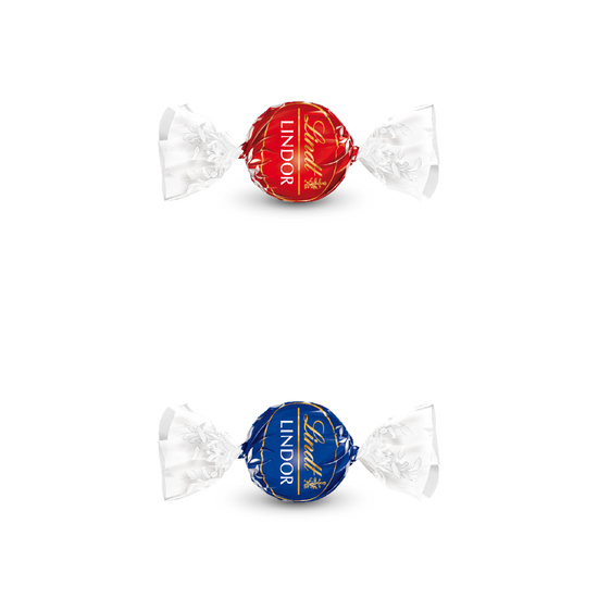 Lindt Lindor Kugel in Werbekartonage, ca. 75 x 75 mm, 12,5 g, Herzform - Schokolade Feinherb