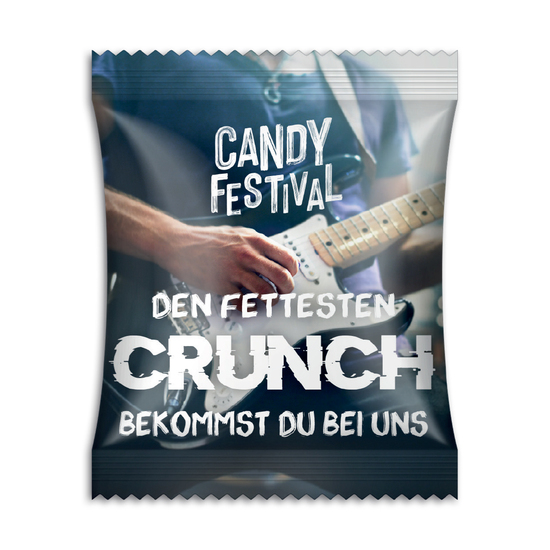 Treets Crunchy Corn im Werbetütchen, ca. 70 x 90 mm, 10 g, Cyclepaper weiß - Crunchy Corn
