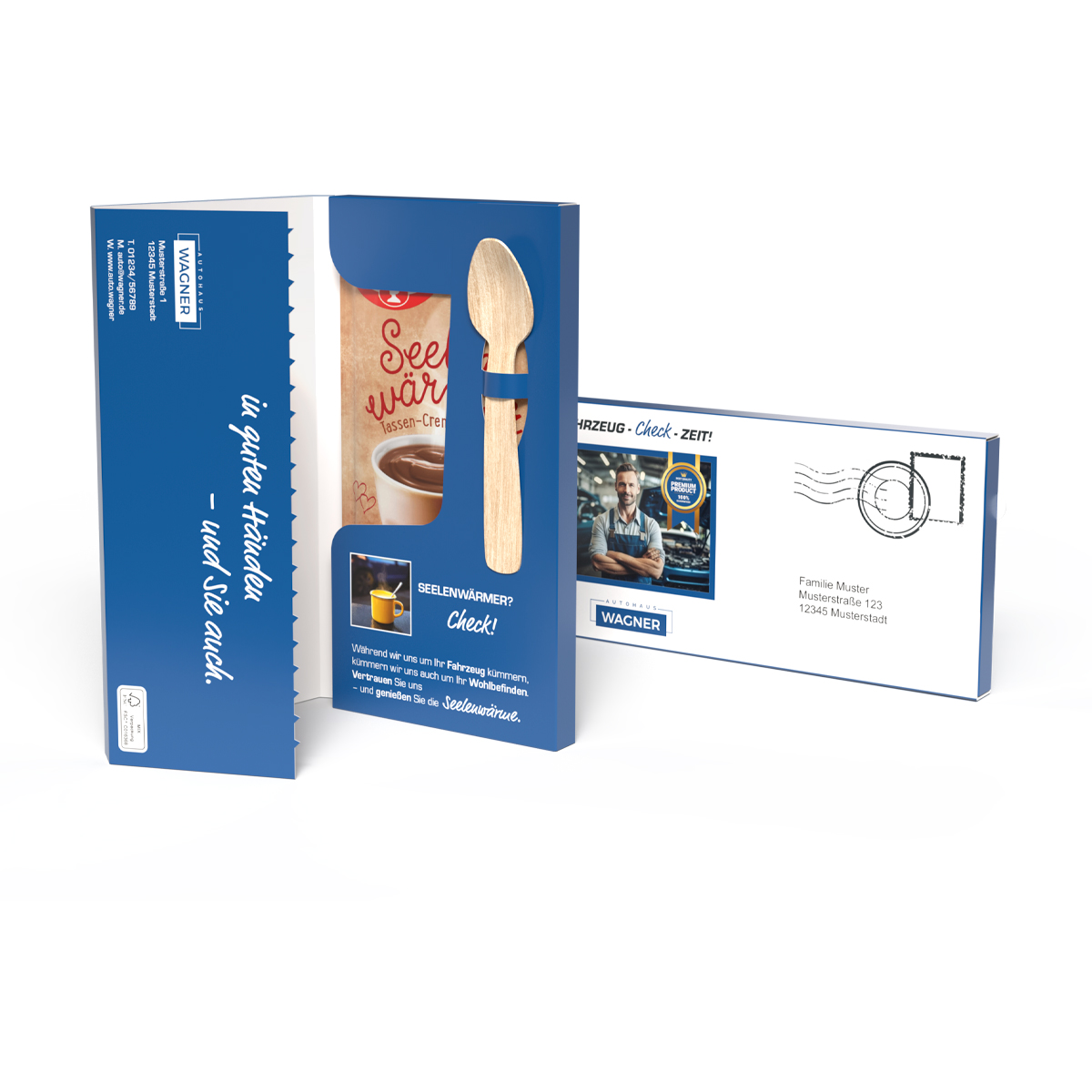 Dr. Oetker Tassenpudding in Mailingmappe, ca. 177 x 92 x 12,5 mm, 59 g,  - Schoko