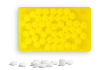 MintCard, ca. 77 x 48 x 6 mm, 7 g, gelb-transparent -