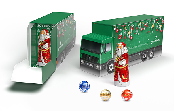 Lindt Lindor Adventskalender LKW Eco 155,2 g Lindor Kugeln + 1 Nikolaus