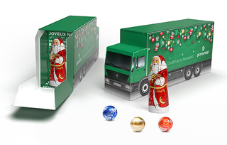 Lindt Lindor Adventskalender LKW Eco 155,2 g Lindor Kugeln + 1 Nikolaus