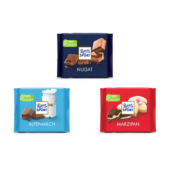Ritter Sport Tafel in Vollkartonage, ca. 100 x 96 x 15 mm, 100 g,  - Alpenmilch