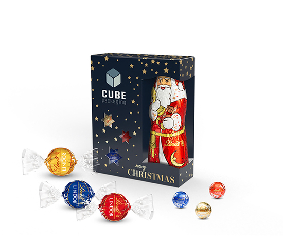 Lindt Nikolaus Mix, ca. 91 x 112 x 32 mm, 77,5 g,  - Inkl. Lindor Kugeln (Vollmilch)