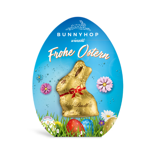 Lindt Lindor Kugel in Werbekartonage "Osterhase", ca. 124 x 139 mm, 12,5 g,  - Milchschokolade